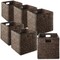 Casafield 13" x 13" Water Hyacinth Storage Baskets Collapsible Cube Organizers, Woven Bins for Bathroom, Bedroom, Laundry, Pantry, Shelves